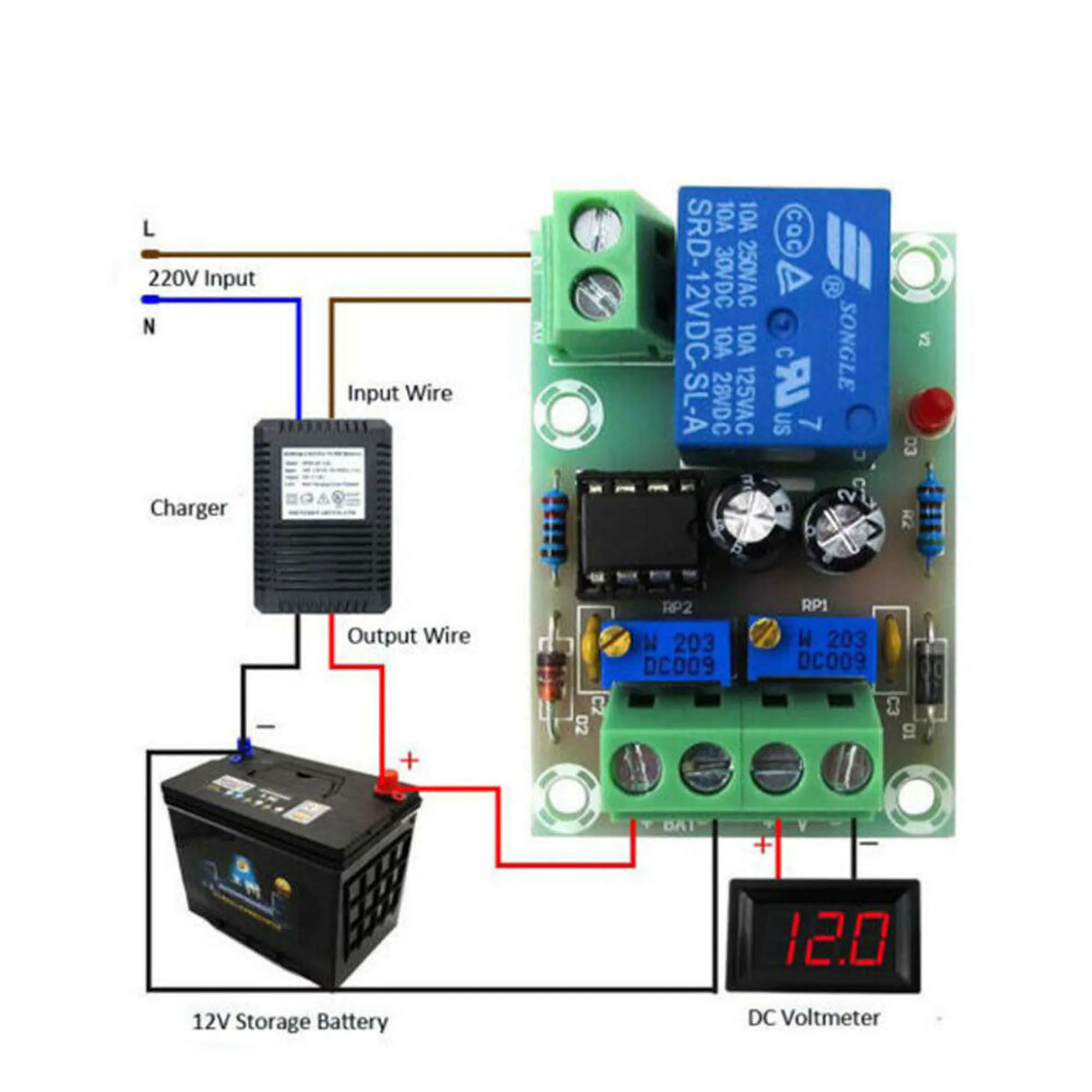 12V Charger Power Supply Controller Automatic Ladeschutz Board AIP