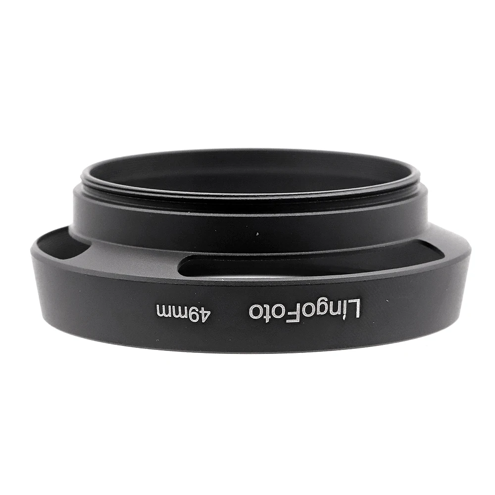 Capucha de lente estándar ventilado, tornillo de Metal, Universal, negro, 35/37/39/40.5/43/46/49mm, accesorio de fotografía para cámara