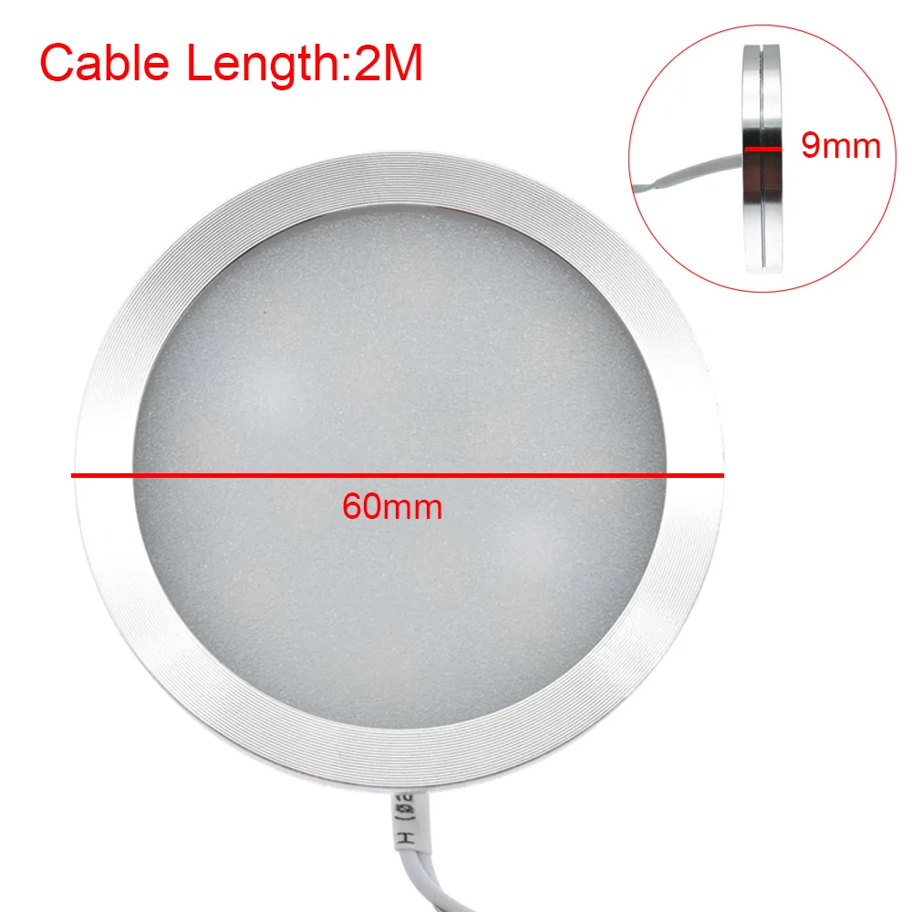 2W 12V LED Recessed Down Light Caravan Interior Lighting Interior Roof Ceiling Light Cabinet Lamp For Camper RV Trailer Boat Van