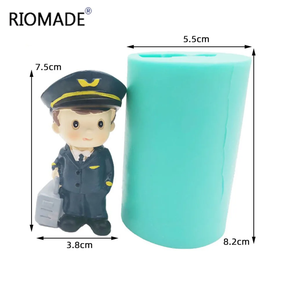 3D Flight Attendant Series Steward And Stewardess Model Silicone Cake Decorating Mold For Candle Soap Plaster Mould Baking Tools