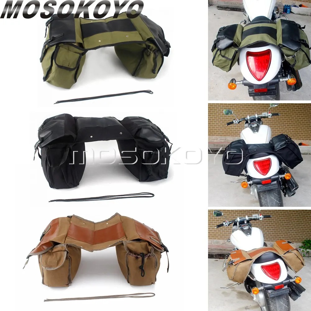 

35-40L Motorcycle Saddle Bags Side Storage Luggage Bag Vintage Saddlebags For Harley Sportster Suzuki Kawasaki Honda Shadow 750