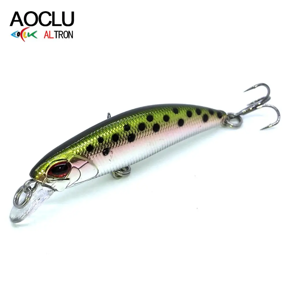 AOCLU-Sinking Minnow Fishing Lure, Hard Bait, Small Wobbler, Crank Shad Stick, Easy Cast, Bass Trout, Inshore Killer, 60mm, 5.4g