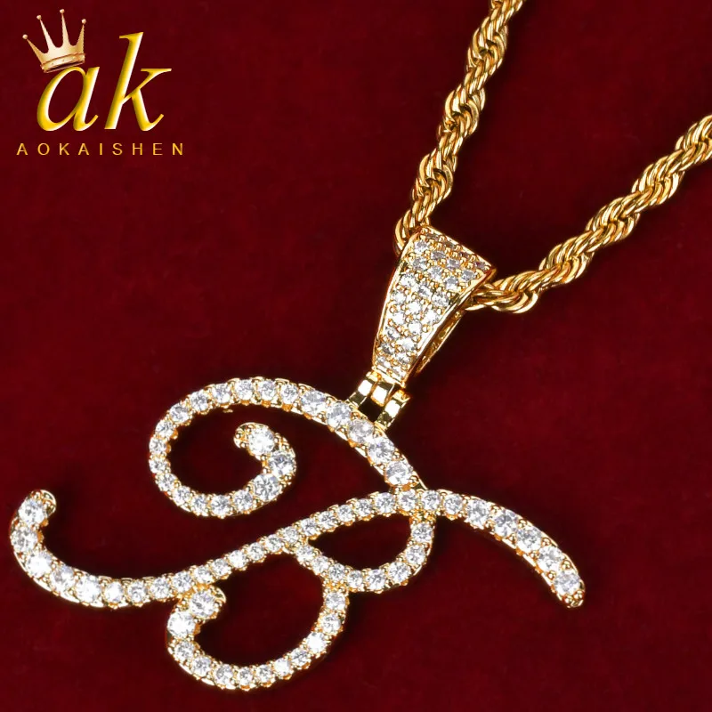 

Initial Cursive Letters Necklace Pendan for Women Rock Street Jewelry Hip Hop Rock Street Street Jewelry
