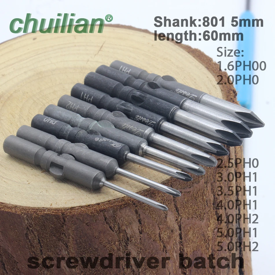 1Pcs 801 6mm Round Shank Phillips Cross Electric Screwdriver Bits Set Repair Tools