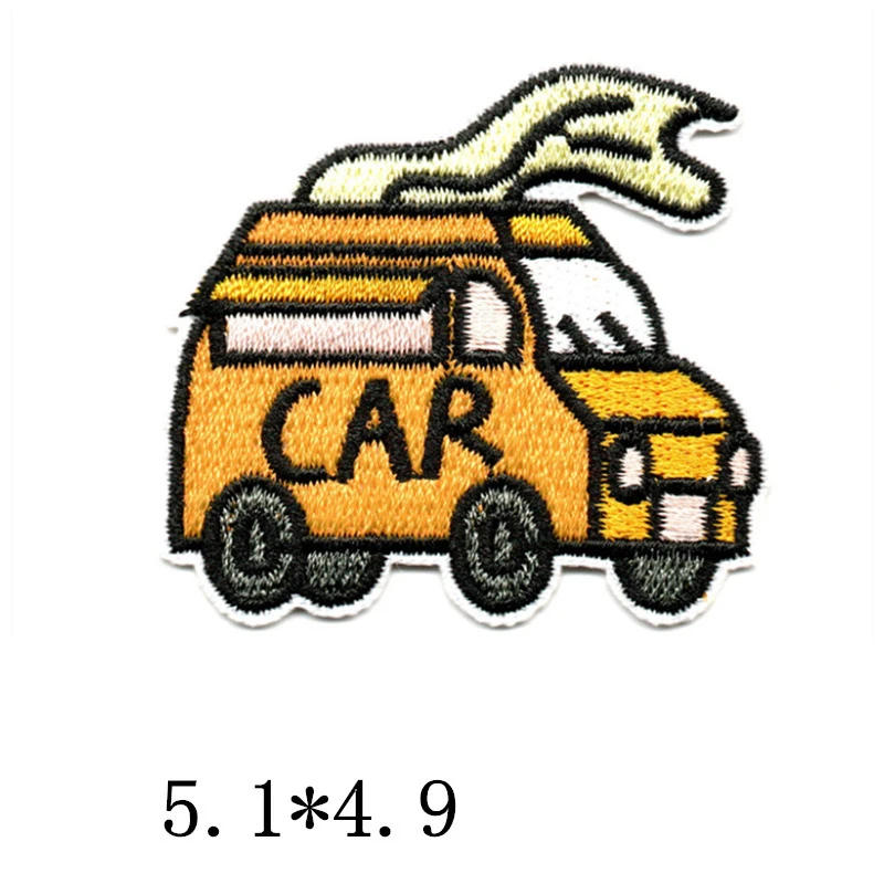 Cartoon car bus train Patches Sewing Embroidered Applique Sewing Iron On Badge children Clothes Garment Apparel Accessories