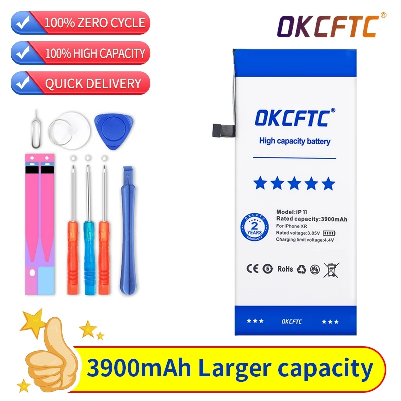 3900mAh High Quality Battery For iPhone 11 Batterie Mobile Phone Replacement Bateria with Tools for iphone 14 plus 100set battery adhesive strip sticker