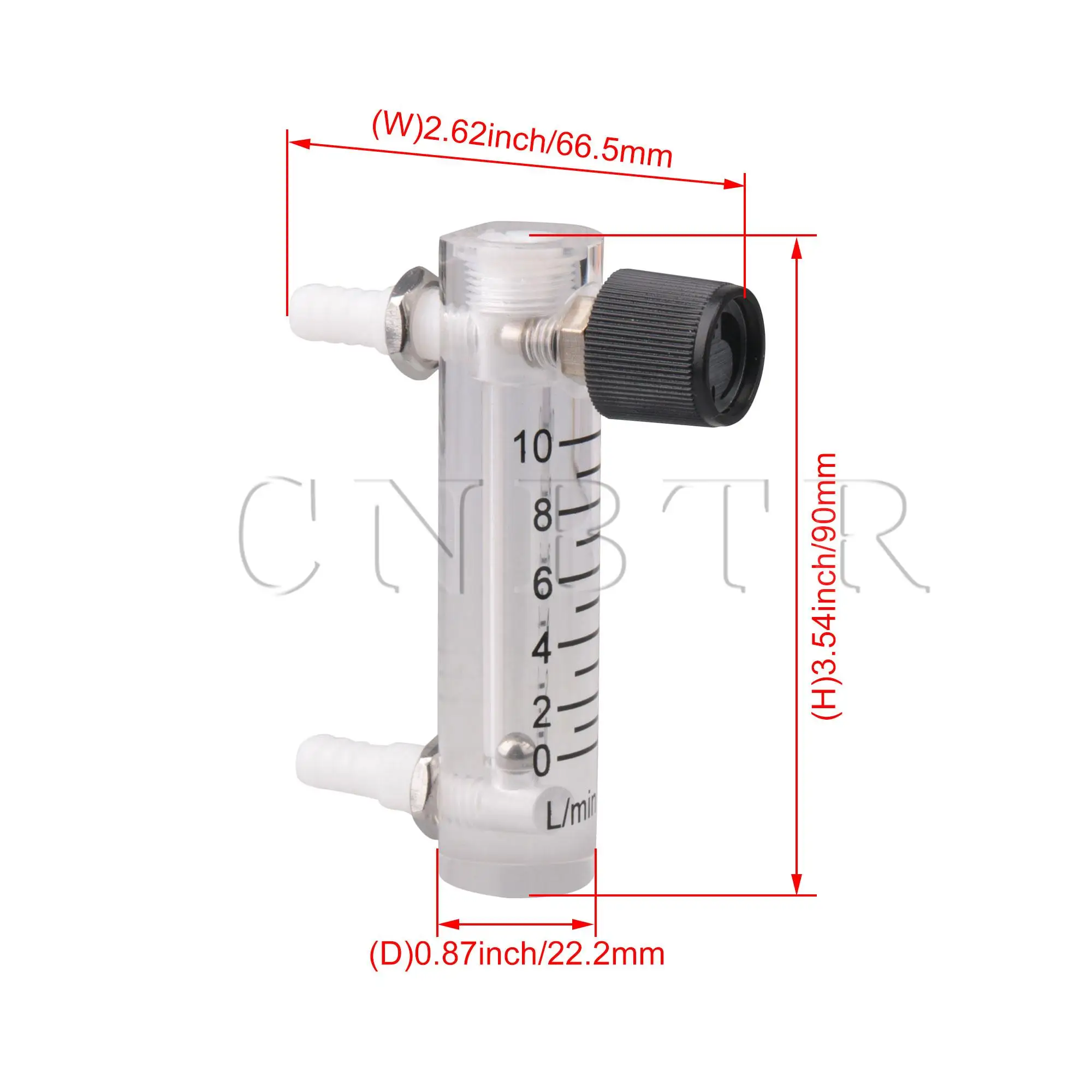 Medidor de fluxo acrílico 0-LZQ-3-5 lpm do medidor de fluxo de cnbtr 10/0 com válvula de controle para o ar do oxigênio