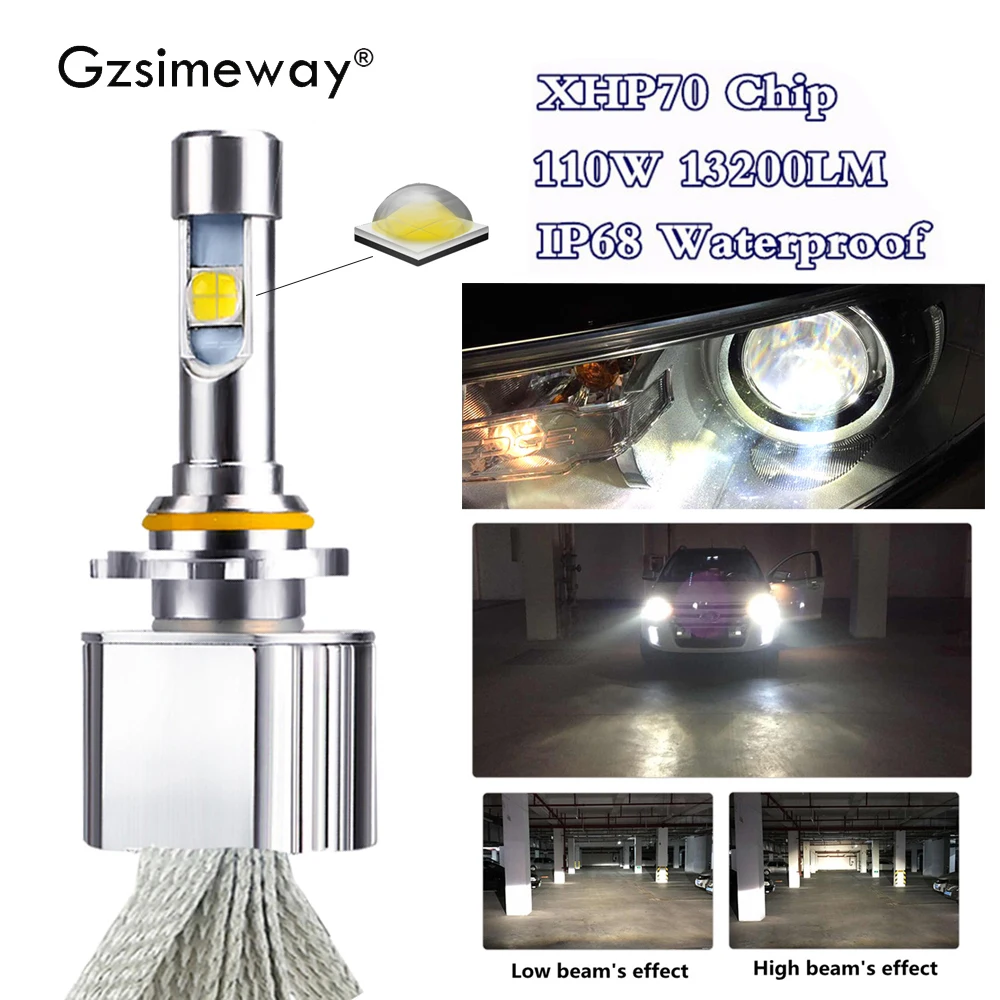 

Car Headlight LED H4 H7 9005 HB3 9012 D1S D2S Light Bulbs H11 6000K XHP70 120W 23000LM Auto LED H8 HIR2 9006 HB4 H16 Fog Lamp