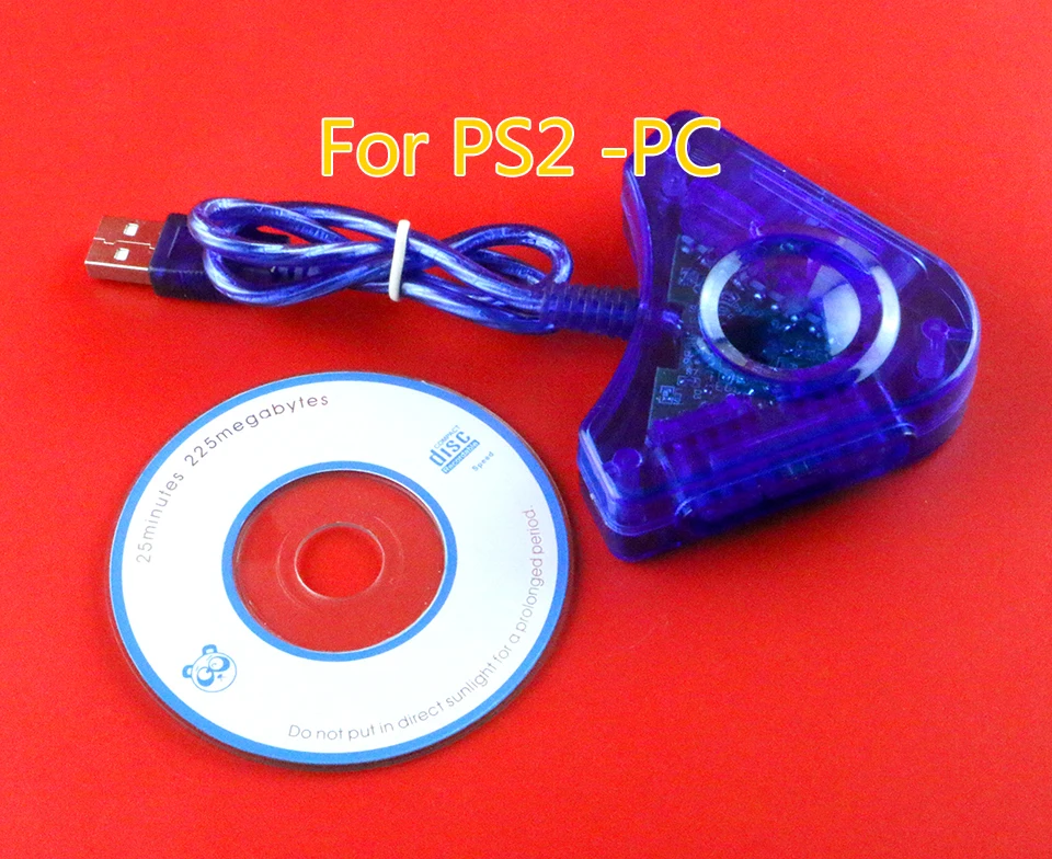 1 قطعة Joypad لعبة USB المزدوج لاعب تحويل محول كابل ل PS2 المزدوج بلاي ستيشن 2 قطعة USB لعبة تحكم CD سائق