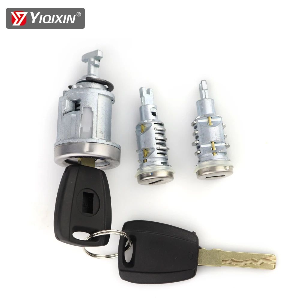 YIQIXIN 3pcs Complete Set Ignition Door Trunk Lock Barrel Cylinder For Fiat Alfa Romeo Brava Doblo Palio Siena Perla GT15R Blade