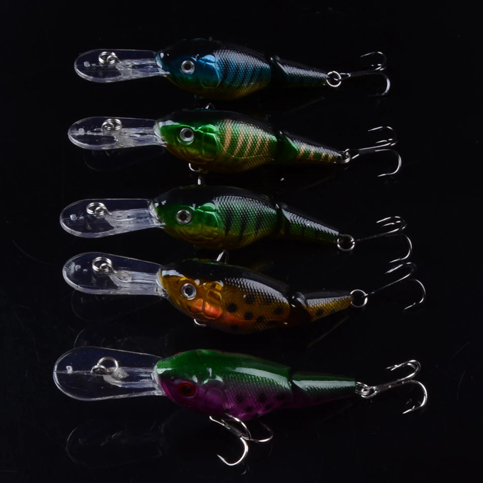 1pcs Floating Minnow Fishing Lure Hard Artificial Crank Baits 3D Eyes 9.5cm 10.5g Wobblers Crankbait treble hooks bass pesca