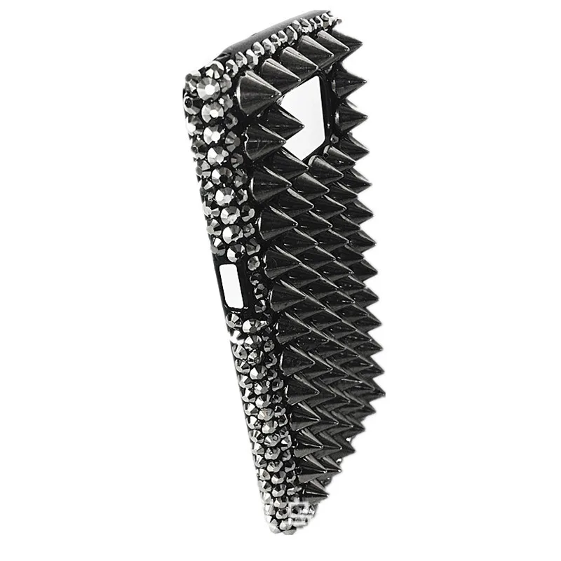 Rock Full Metal Punk Spikes Studs Rivet Bling Diamond Case Cover For Samsung Galaxy Note 20 10 S24 S23 S21 S22 S20 FE Ultra Plus