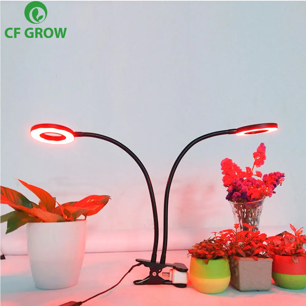 CF Grow Three Head Led Grow Light Clip Base10W 27W 54 LEDs Dimmable Plant Growing Lamp for Office Indoor Greenhouse Plants Herbs