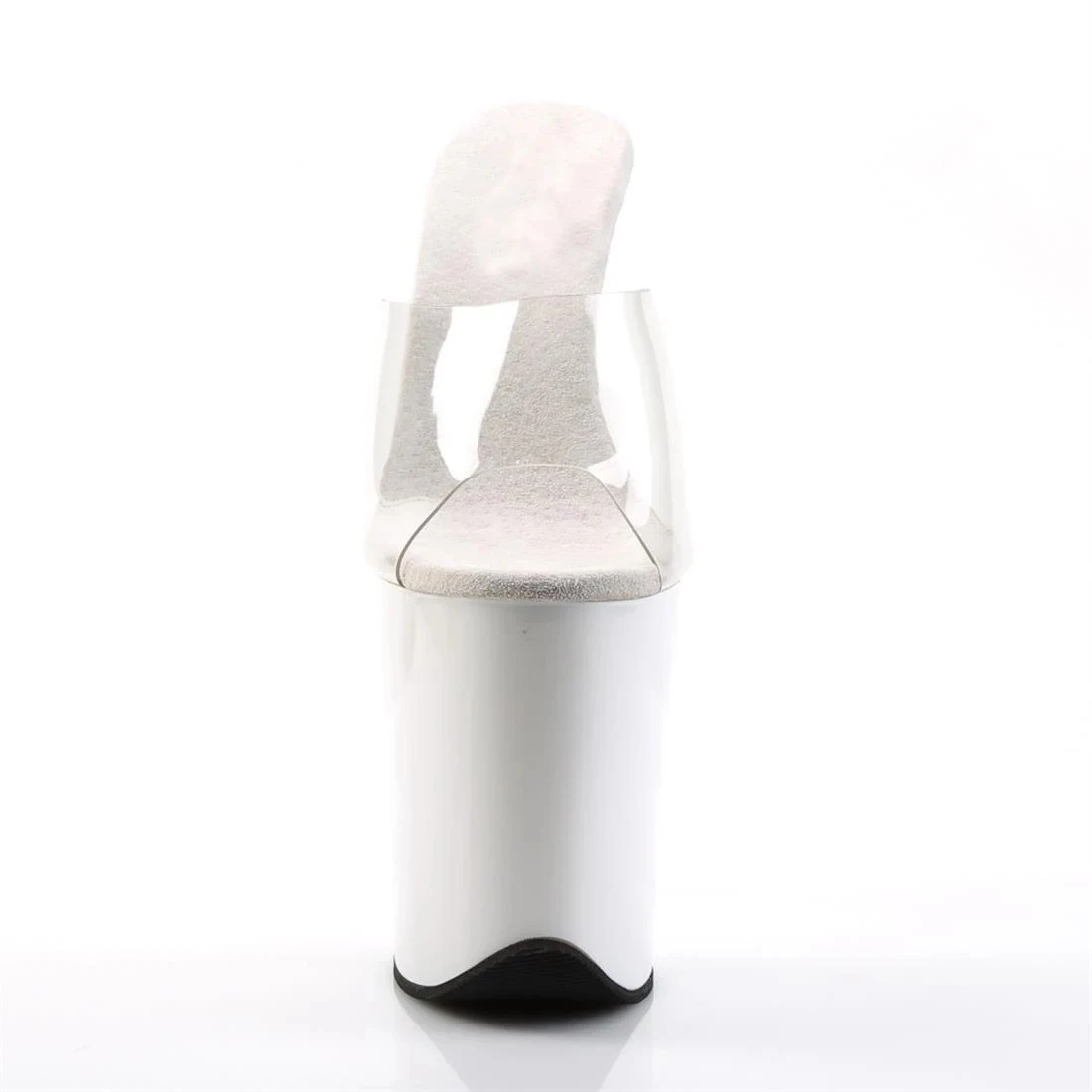 White simple transparent uppers baked lacquer sole 23 cm ultra high heel slippers 9 inches sexy party slippers