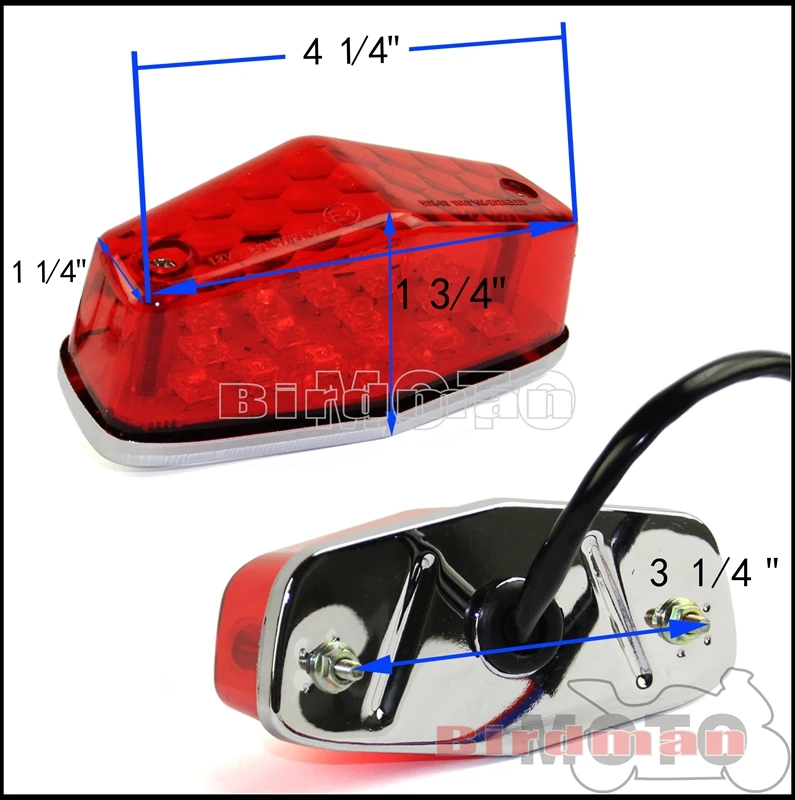 E4 Emark Motorcycle Lucas Style Tail Light Rear LED/Bulb Brake Stop Lamp Taillight Universal For Honda Yamaha Suzuki Harley BMW