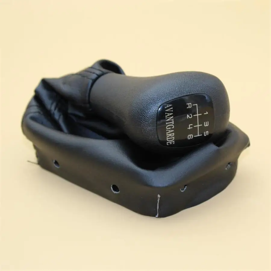 6 Speed Car Stick Gear Shift Knob With Leather Gaiter For Mercedes Benz W202 C (93-01) C208 CLK (97-03) W210 E (95-03) AVANTGARD