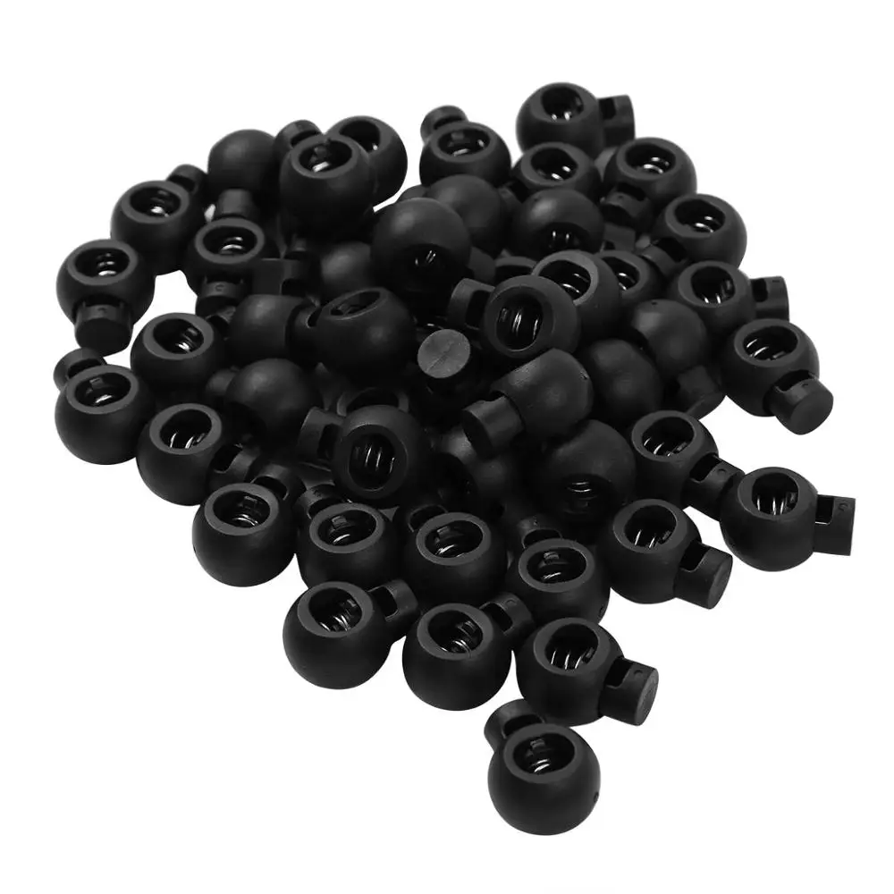 50Pcs Coulisse di Corda Serrature del Cavo Clip Si Conclude Singolo Foro Bagagli Cordino Toggle Molla di Fissaggio Bottoni Cavo Fermacorda E Ganci