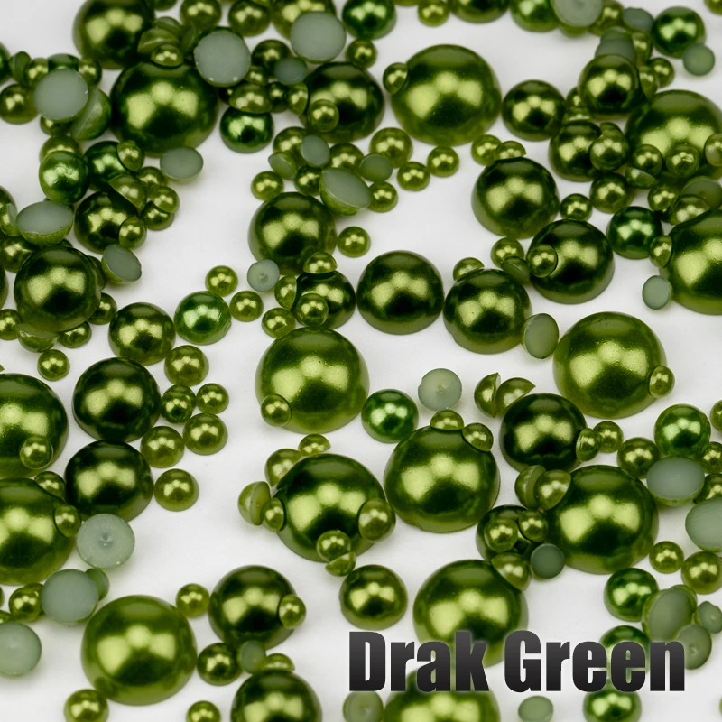 VDD 200g Großhandel, gemischte Größen 3-10mm, mehrfarbige ABS-Imitationsperlen, halbrunde Flachrückperlen für DIY-Handwerk, Nagelkunst-Dekorationen – Detail 19
