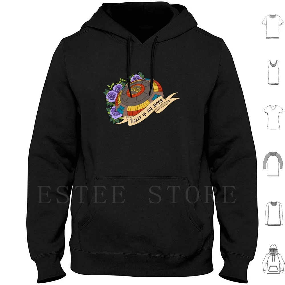 Elo Spaceship Hoodie Long Sleeve Elo Electric Light Orchestra Elo Spaceship Ticket To The Moon Music Lyrics Tattoo Tattoo