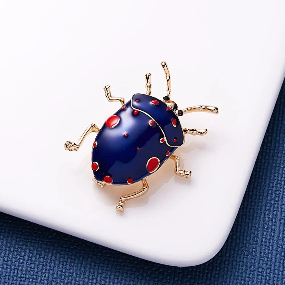2 Colors Available Painting Oil Beetle Brooches Vintage Fashion Beetle Pins Enamel Green Blue Animal Insects Brooch Gift Jewelry
