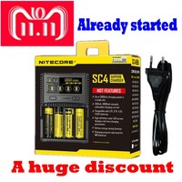 NITECORE SC4 Intelligent Faster Charging Superb Charger with 4 Slots 6A Total Output Compatible IMR 18650 14450 16340 AA Battery