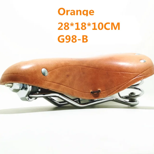 Retro Traditionelle Nieten Design Kuh Leder Sattel Rennrad Vintage Klassische Sitz MTB Kissen Fahrrad Radfahren Kissen Mit Seil – Detail 10