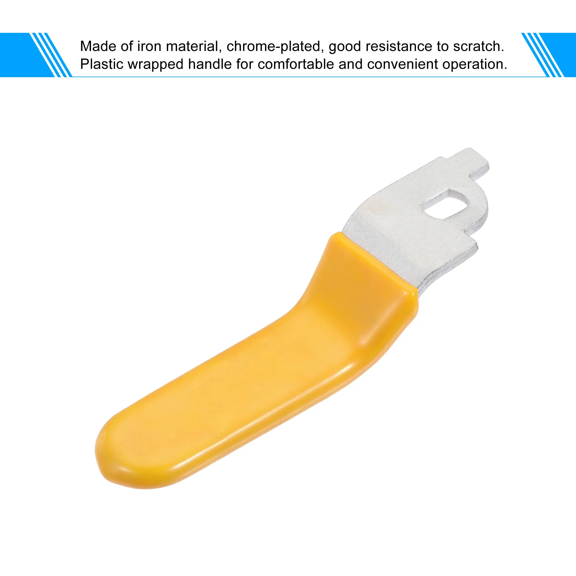 Uxcell ด้ามจับเหล็กชุบโครเมี่ยมเปลี่ยน Quarter Turn สีเหลืองสำหรับวาล์ว