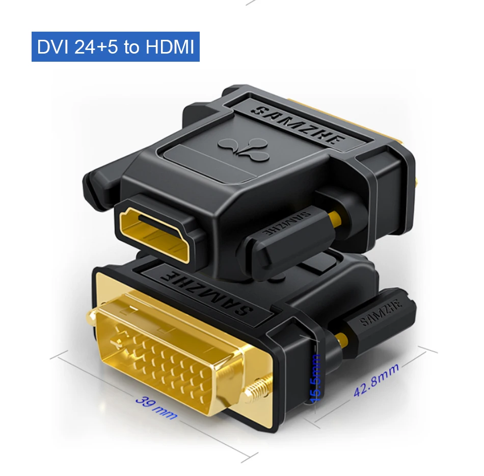 SAMZHE DVI 24 + 1 zu HDMI Adapter HDMI Stecker auf DVI Buchse Konverter 1080P Unterstützung für Computer zu display Screen 1Pcs – Detail 10