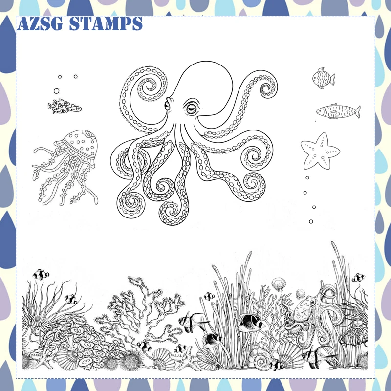 AZSG Various Ocean fishes Clear Stamps NEW 2020 For DIY Scrapbooking/Card Making/Album Decorative Silicone Stamp Crafts