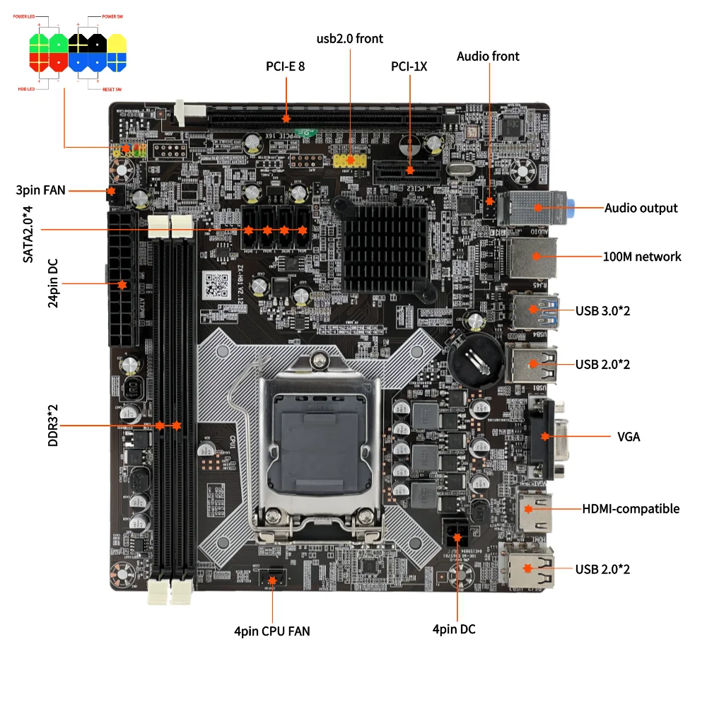 إنتل شرائح H81 LGA1155 العلامة التجارية الجديدة ثنائي القناة عدة 8G DDR3 ثنائي النواة i3-4130 المعالج الرئيسية مكتب الترفيه المساعد