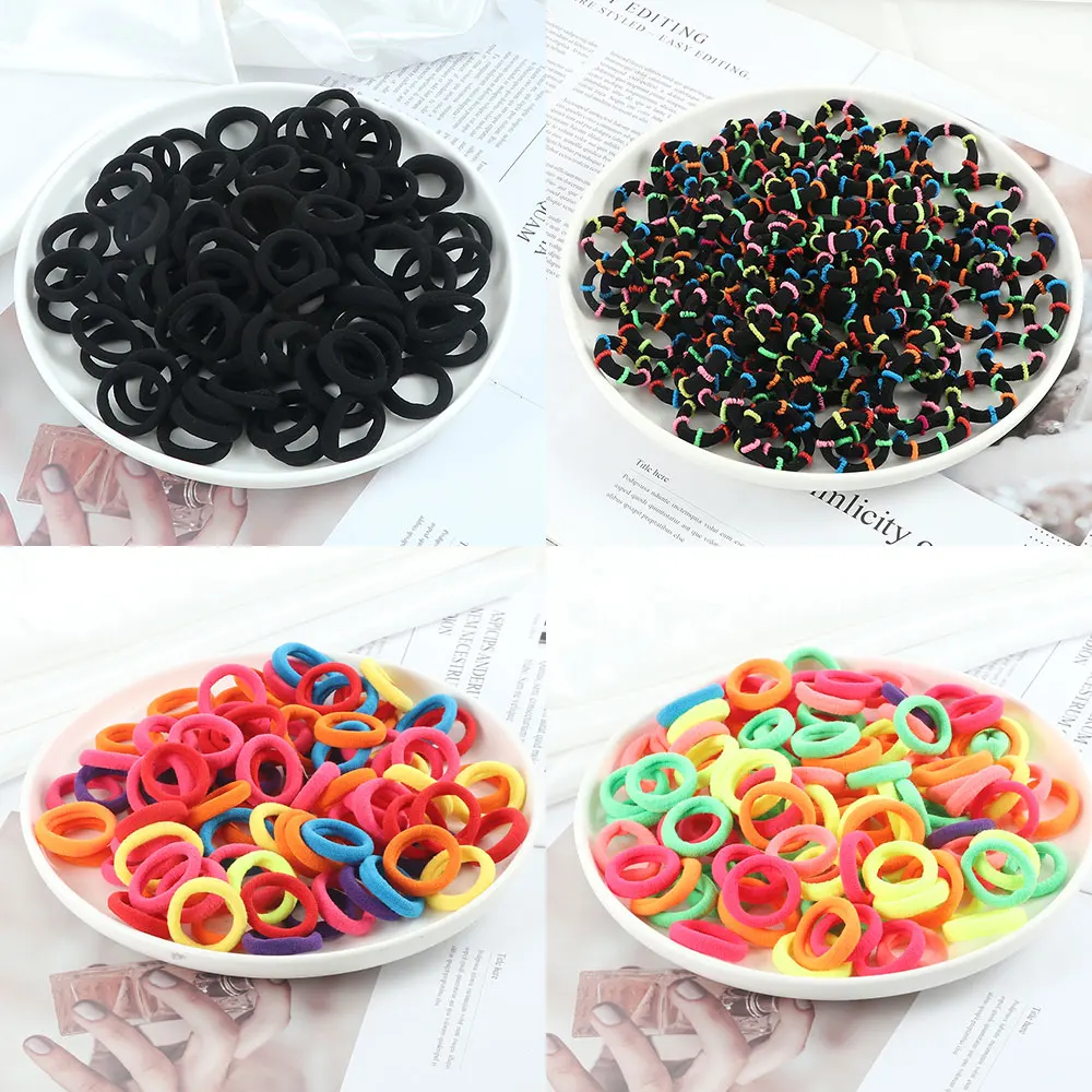 20Pcs/Set Baby Kids Small Candy Solid Hair Bands Lovely Girls Colorful Nylon Elastic Hair Rope Scrunchies Sweet Hair Accessories