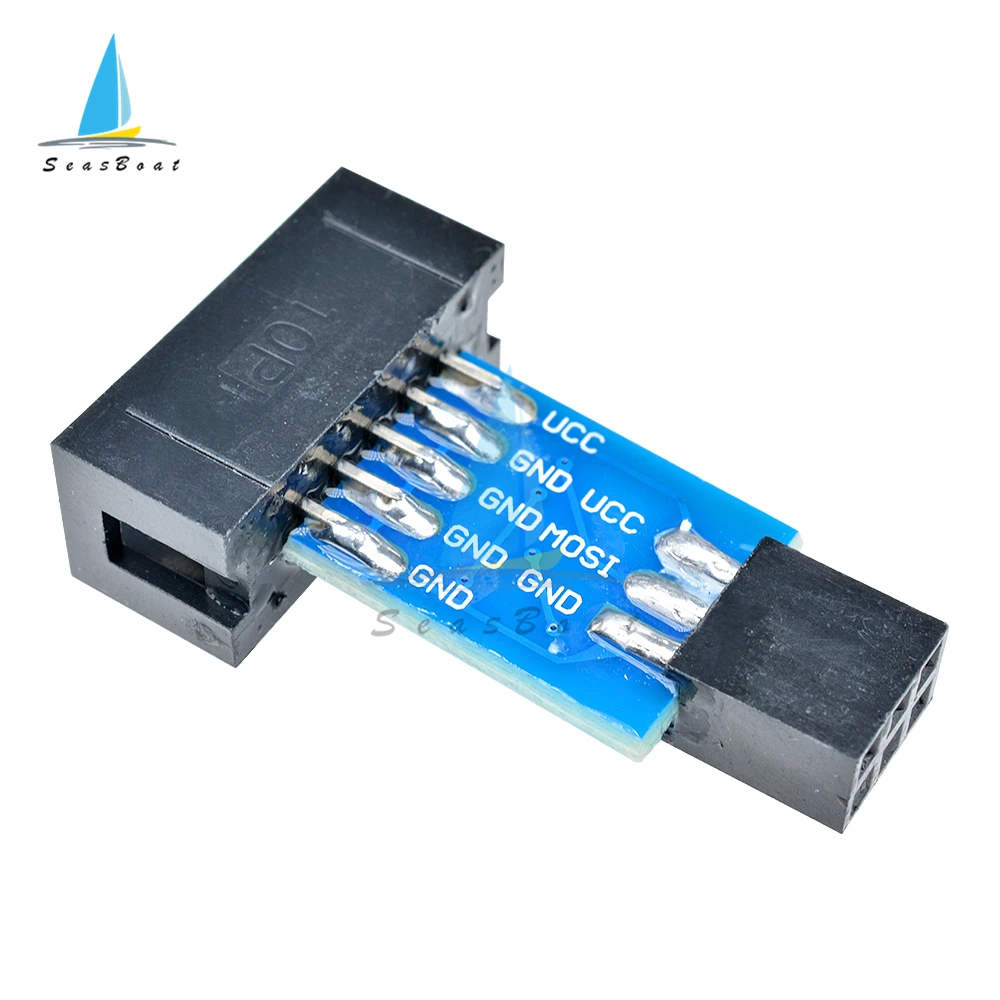 1pcs 10 Pin to 6 Pin Adapter Board for AVRISP MKII USBASP STK500 High Quality