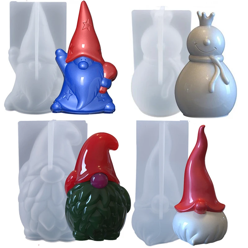 

Christmas Santa Snowman Candle Epoxy Resin Silicone Mold Handmade Aromatherapy Candle Ornaments Handicrafts Soap Mold Hand