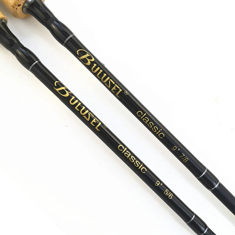 Buluzel 9 Feet 5/6 7/8 Carbon Fly Fishing Rod 2.7m Fly Rod 4 Sections Portable Hard Power Flying Rod Black Super Light Weight