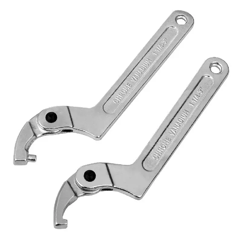 Hi-Spec Adjustable Wrench Hook C Type Spanner Tool Nuts Bolts Hand Tool 19-51mm 32-76mm 51-120mm With Scale Auto Tools Supplies