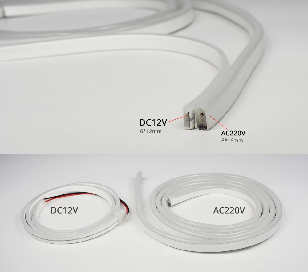 6mm Flexible LED Neon Strip Light With Power Adapter Touch Dimmer Hand Sweep PIR Motion Sensor Switch Set