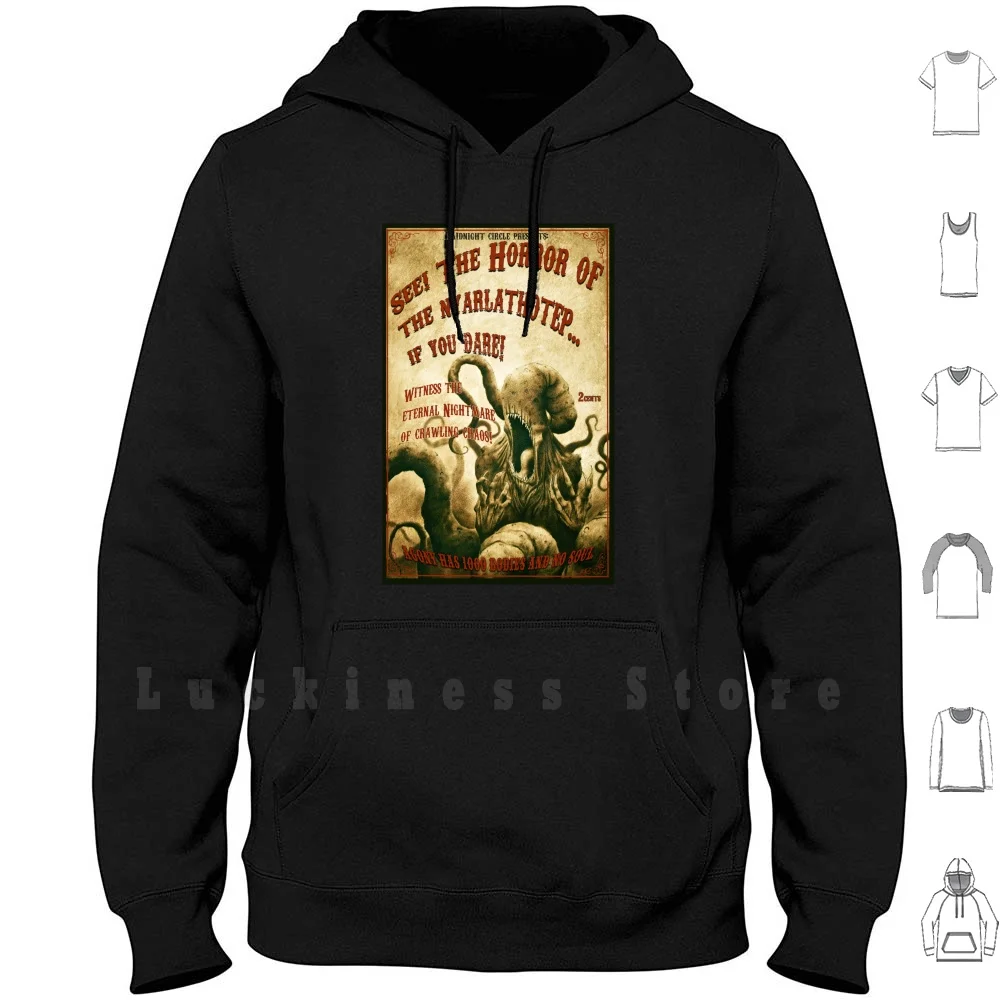 Nyarlathotep Sideshow Hoodies Long Sleeve Horror Sideshow Freaks Nyarlathotep Cthulhu Scary Monster