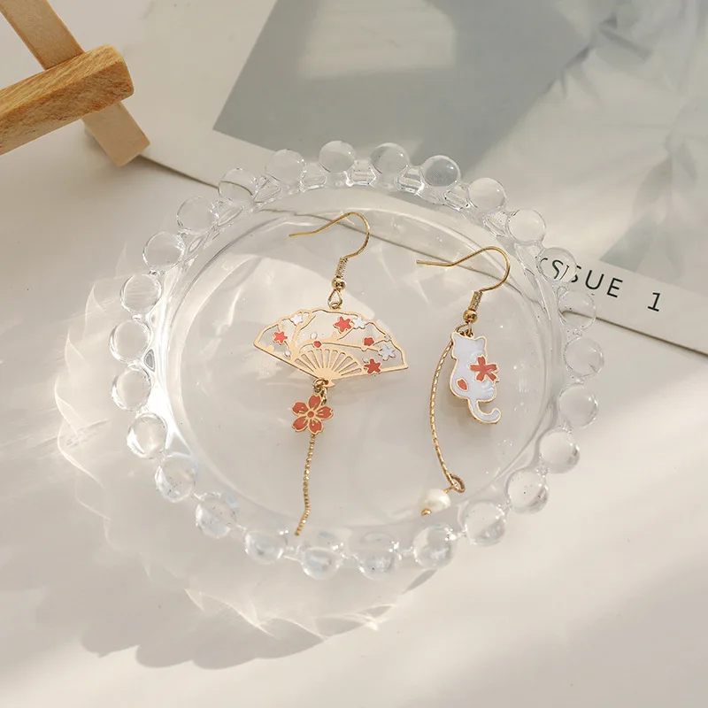 Koreanische neue süße geometrische Tropfenohrringe für Frauen, niedliche Katze, Kaninchen, Stern, Mond, asymmetrische baumelnde Ohrringe, Geschenk für Schmuck. – Detail 25