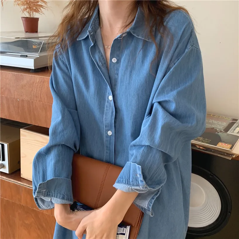 

Spring Women'S Dress 2021 Shirt Dress Long Evening Female Vintage Maxi Party Oversize Beach Women Dresses Denim Elegant Prom Y2k