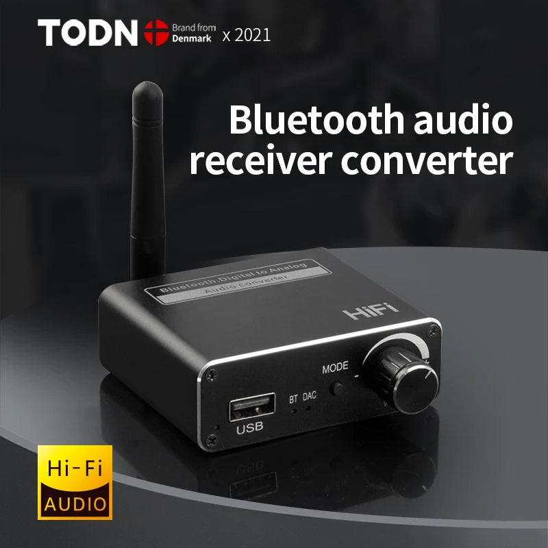 TODN Bluetooth receiver 5.0 wireless audio music 3.5 mm jack U disk player coaxial optical fiber adapter converter