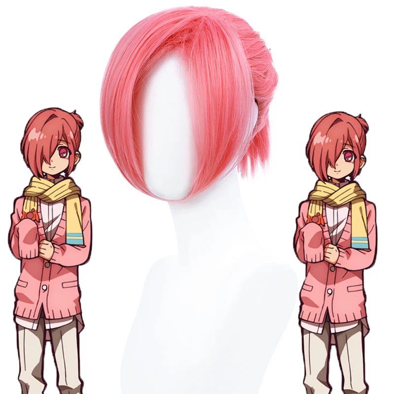 Mitsuba Cosplay shoes Wig Pink Ponytail Synthetic Hair Long Bnags Jibaku Shounen Hanako-kun Cosplay wig Halloween Hair Role Play