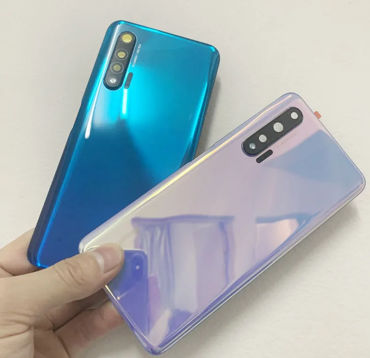 جراب خلفي زجاجي لهاتف Huawei Nova 6 ، غطاء بطارية أصلي جديد ، 4G ، 5G ، غطاء خلفي ، أجزاء إصلاح