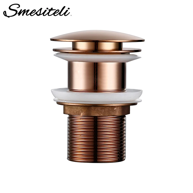 Smesiteli Bathroom Drain Without Hole Push-Down Pop-Up Drain Brass Anti-Corrosion Without Overflow Hole Design