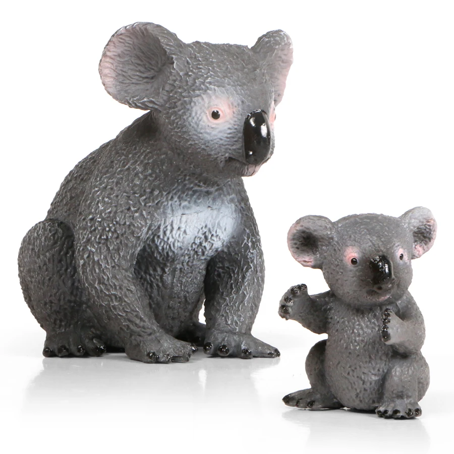 Figuras de acción de animales del bosque, modelos de plástico del Zoo, simulación de animales australianos, lindos modelos de Koala, figuras familiares, juegos de juguetes para niños