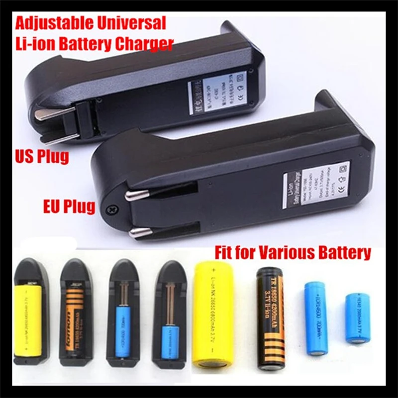 

Wall AC Multifunctional EU&US Universal Battery Charger,Adjustable Charging,AA, AAA,10440,18650,26650,21700 Li-ion Rechargeable