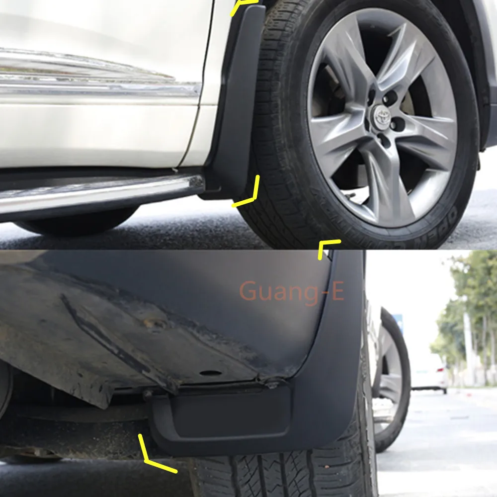 For Toyota Highlander 2015 2016-2020 Car Sticker Plastic Fender Soft Mudguard Protection Detector Flap Splash Mud Guard 4pcs