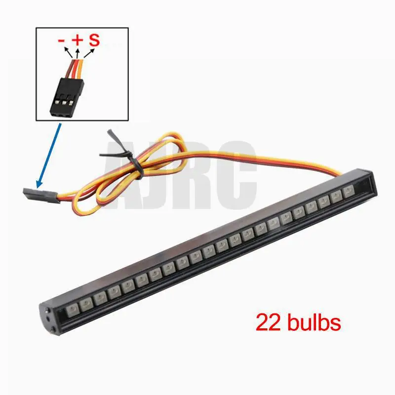 20 modes flicker RC Car Upgrade Parts LED Light Bar Bulbs Roof Lamp for 1/10 RC Crawler Trax TRX4 Axial SCX10 90046 D90 TF2