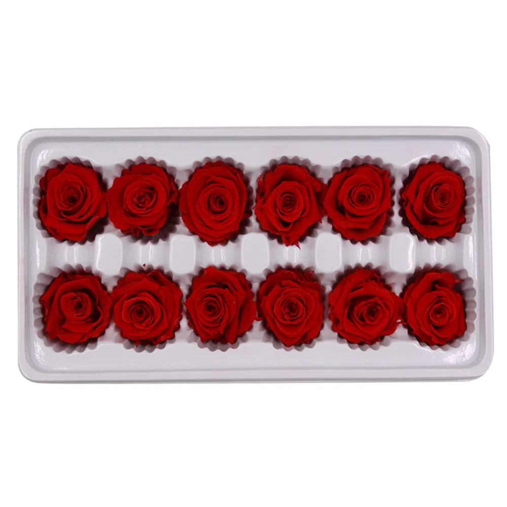 

Immortal Dried Flower Preservation Rose Flower Head Christmas fFactory Direct Sales A-level 3-4cm Wedding Diy Gift Box