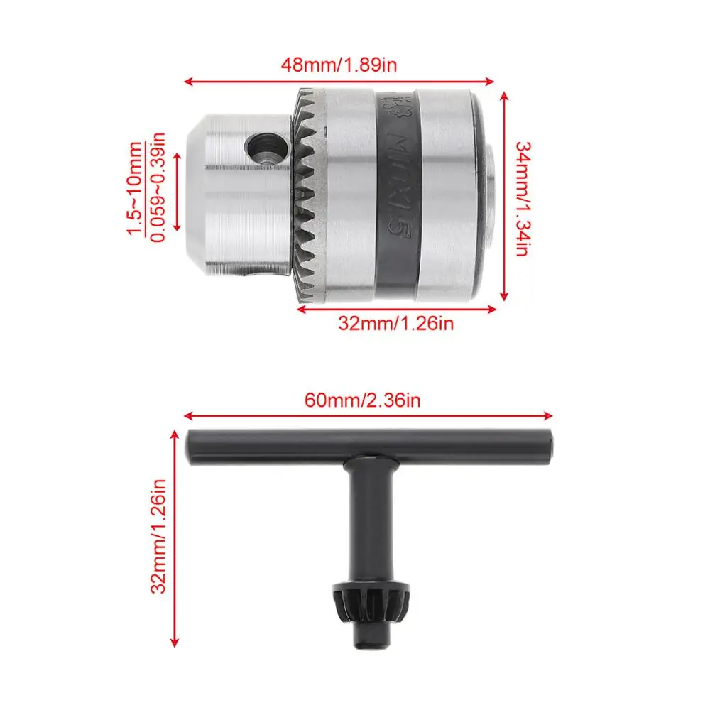 Mini Drill Chuck & Drill Chuck Adapter Micro JTO Taper Mounted Drill Chuck and Wrench W/ Chuck Key for Power Tools Accessories