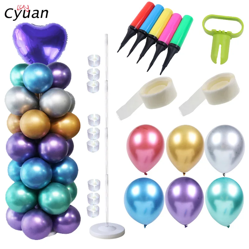 Baby Birthday Balloon Column Kit Plastic Balloon Support Stand with Base and Tube for Birthday Party Latex Balon Holder Wedding